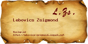 Lebovics Zsigmond névjegykártya