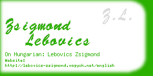 zsigmond lebovics business card